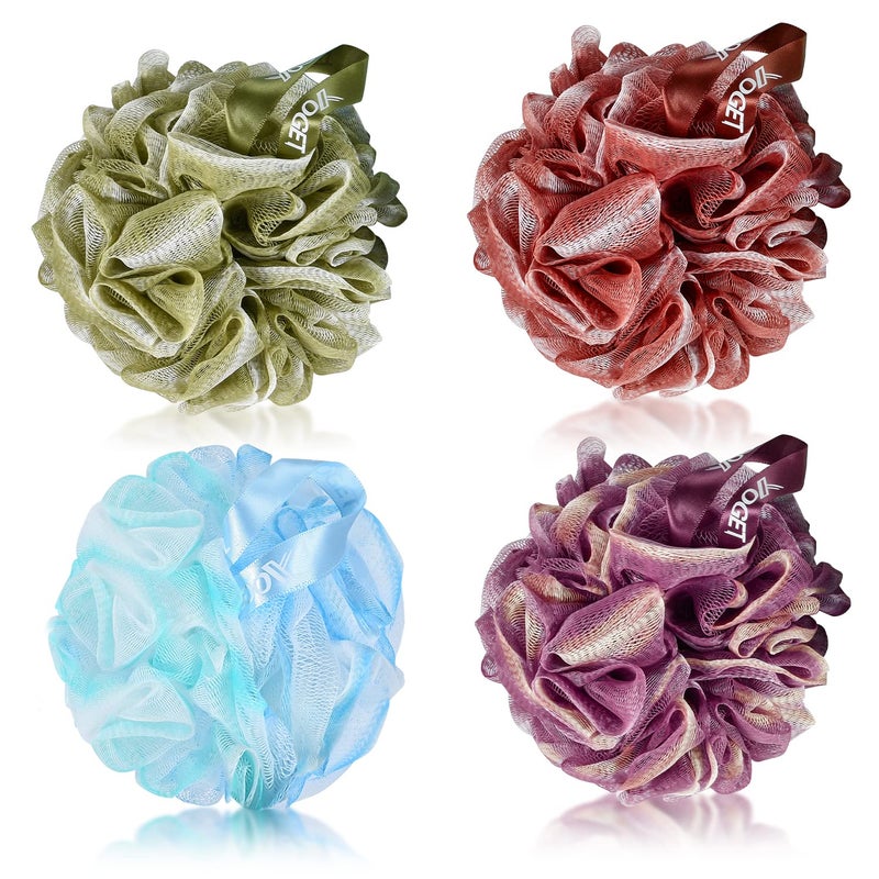 Yoget 4 Pack Bath Loofah Sponge  4 Color 60G Bath Sponge Exfoliate  Cleanse  Soothe Skin - Image 1